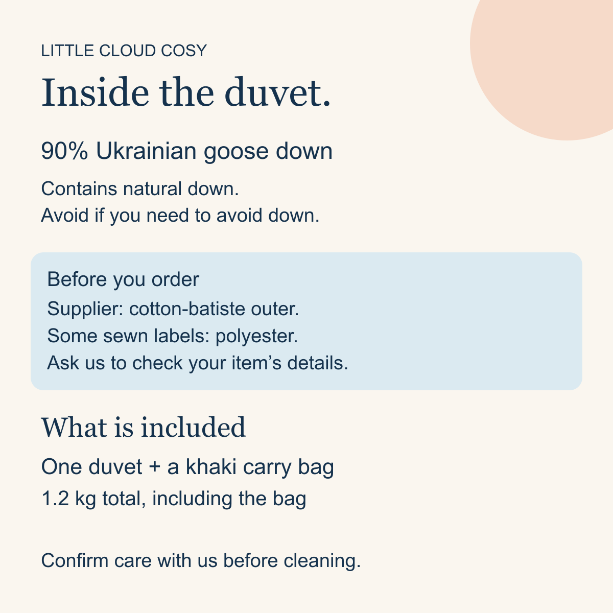 Little Cloud Cosy — Goose Down Duvet
