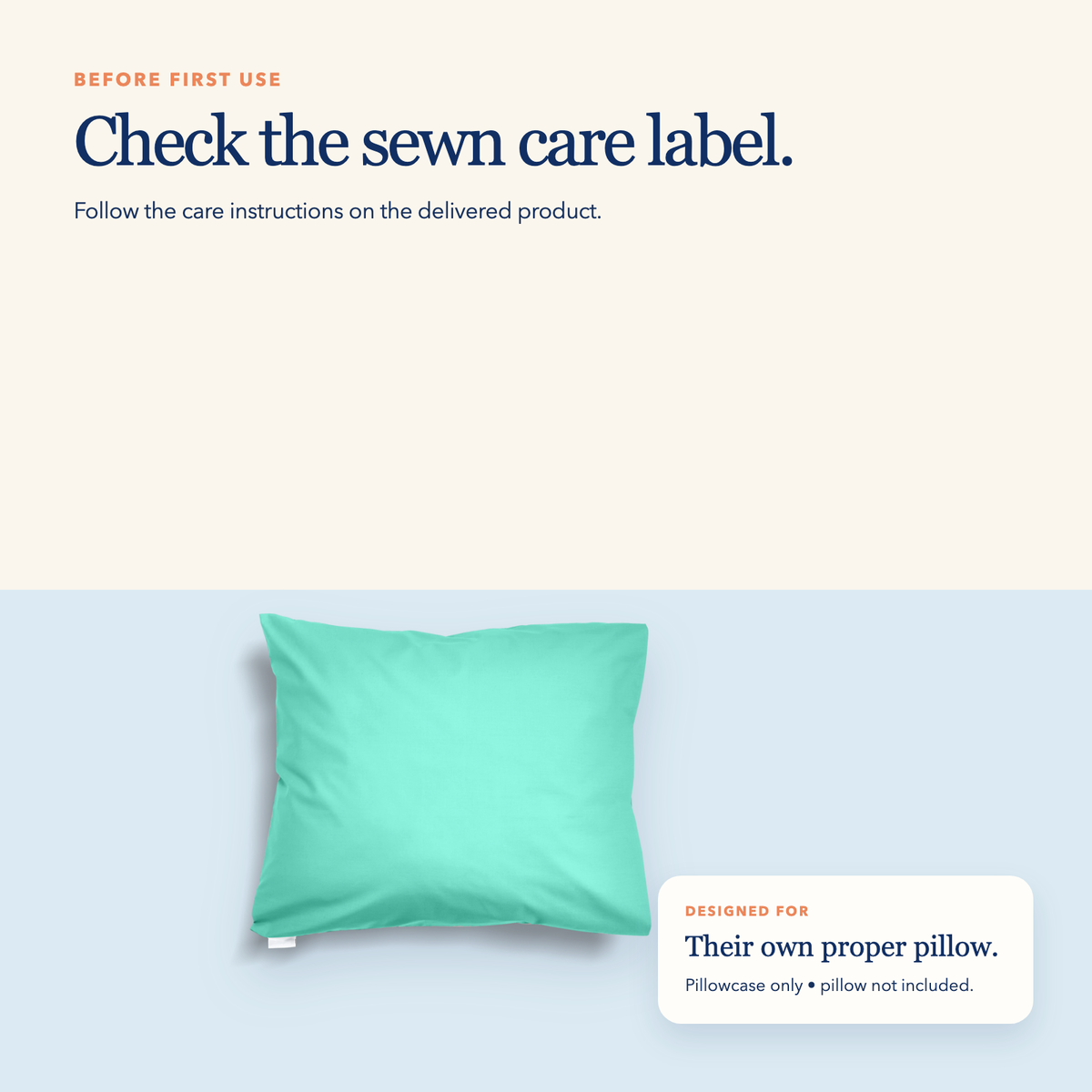 Full Size Cotton Pillowcase in Aqua Mist, image 4 of 4