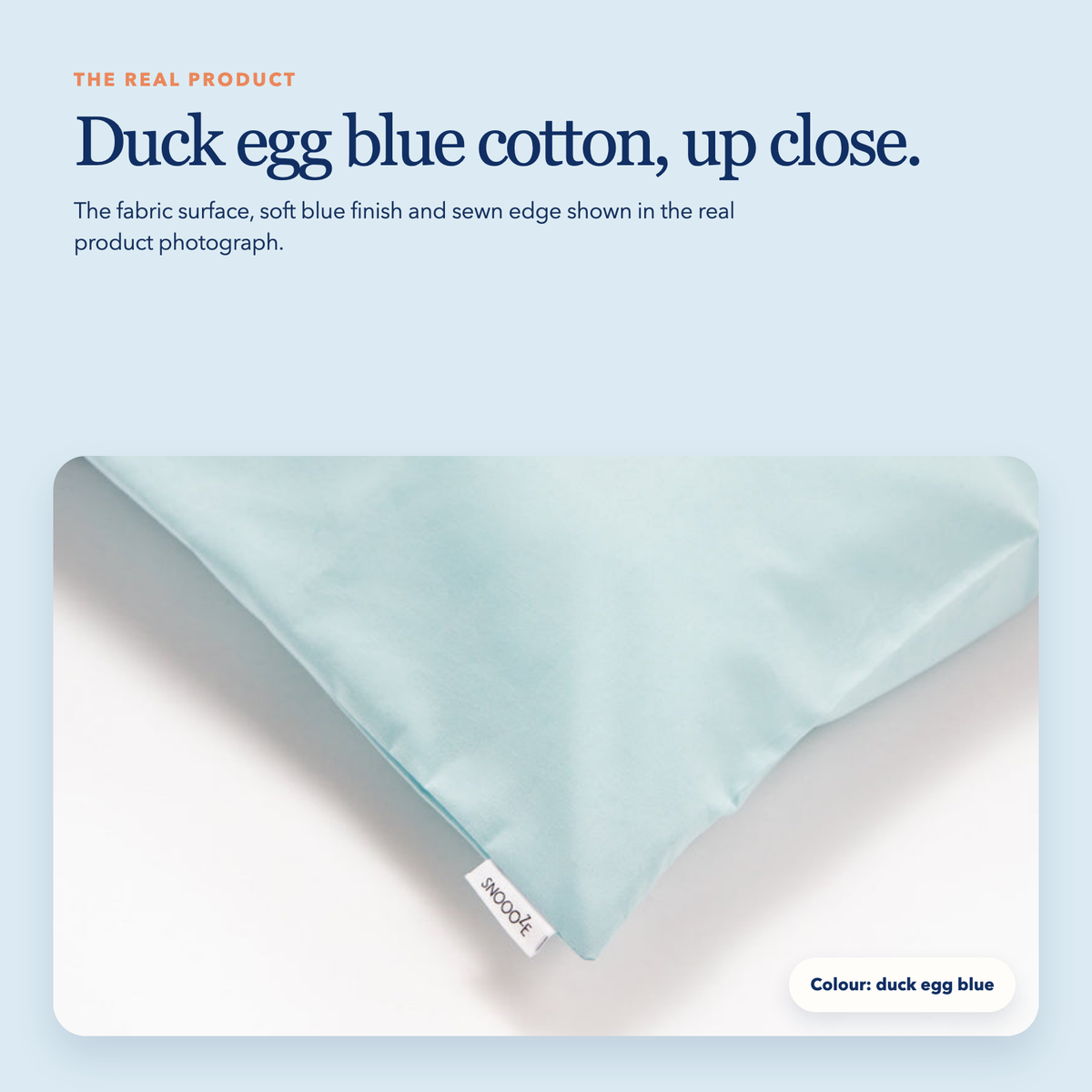 Full Size Cotton Pillowcase — Duck Egg Blue