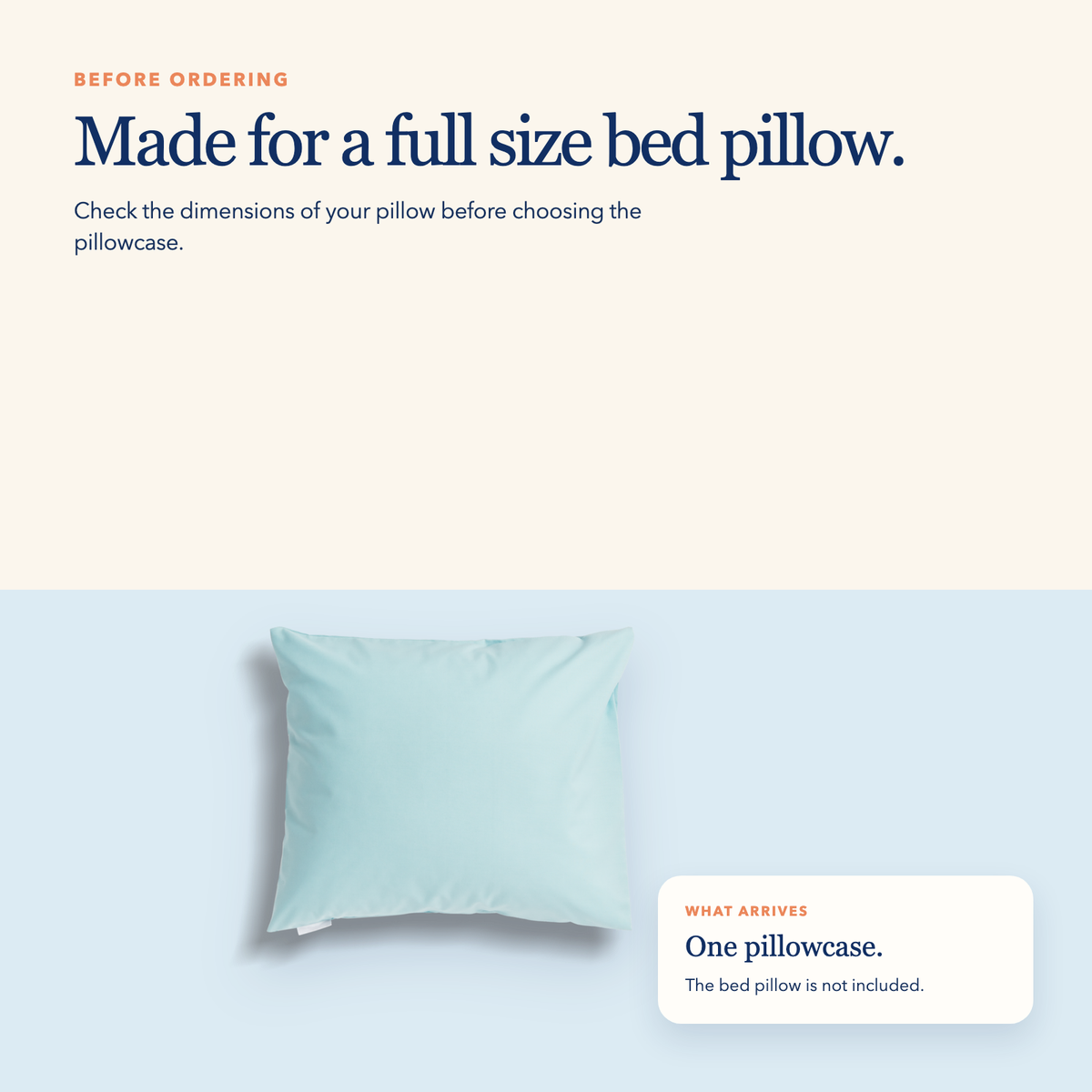 Full Size Cotton Pillowcase — Duck Egg Blue