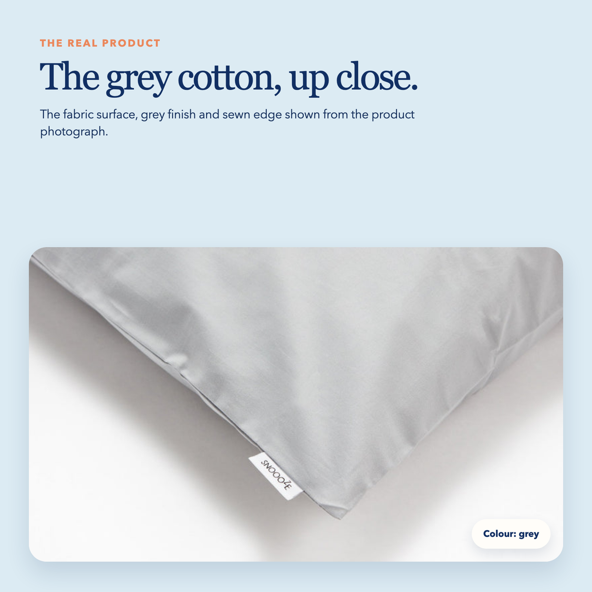 Full Size Cotton Pillowcase — Grey