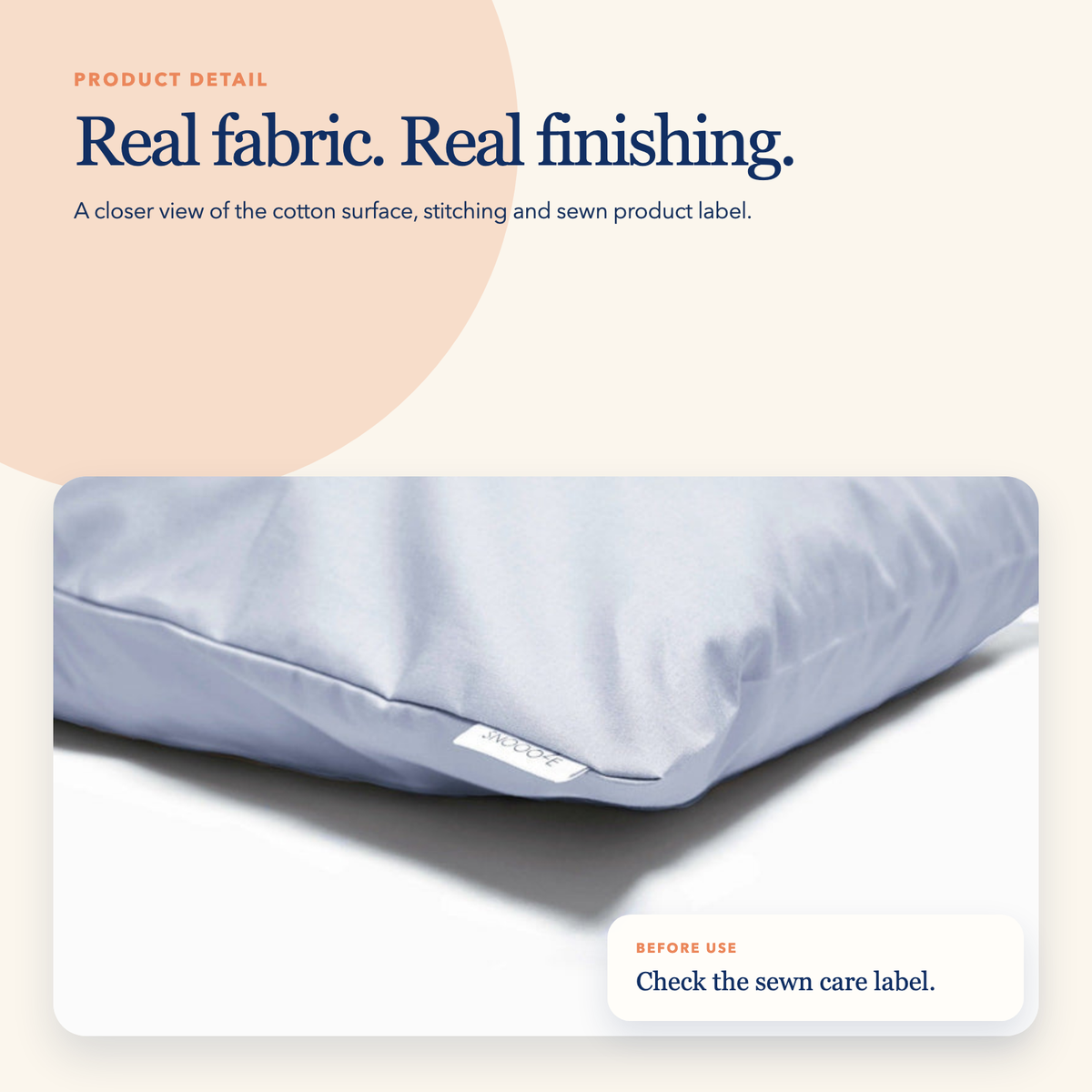 Full Size Cotton Pillowcase — Grey