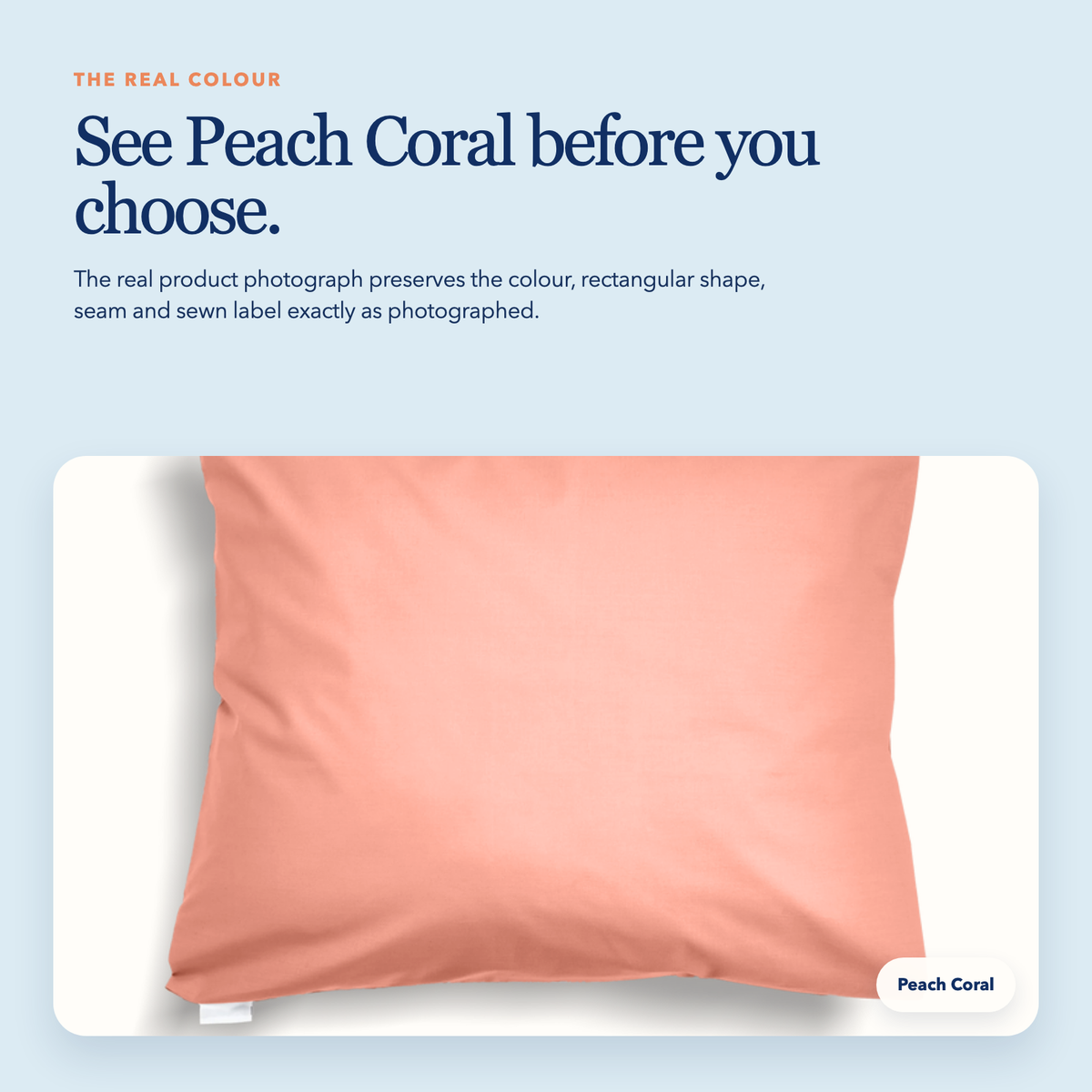 Full Size Cotton Pillowcase — Peach Coral