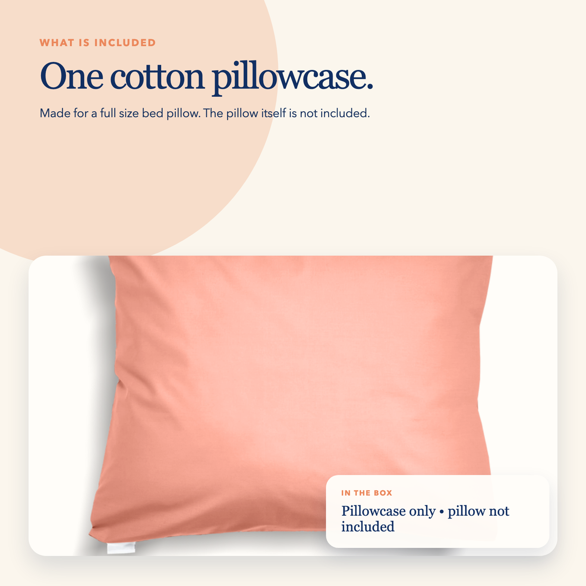 Full Size Cotton Pillowcase — Peach Coral