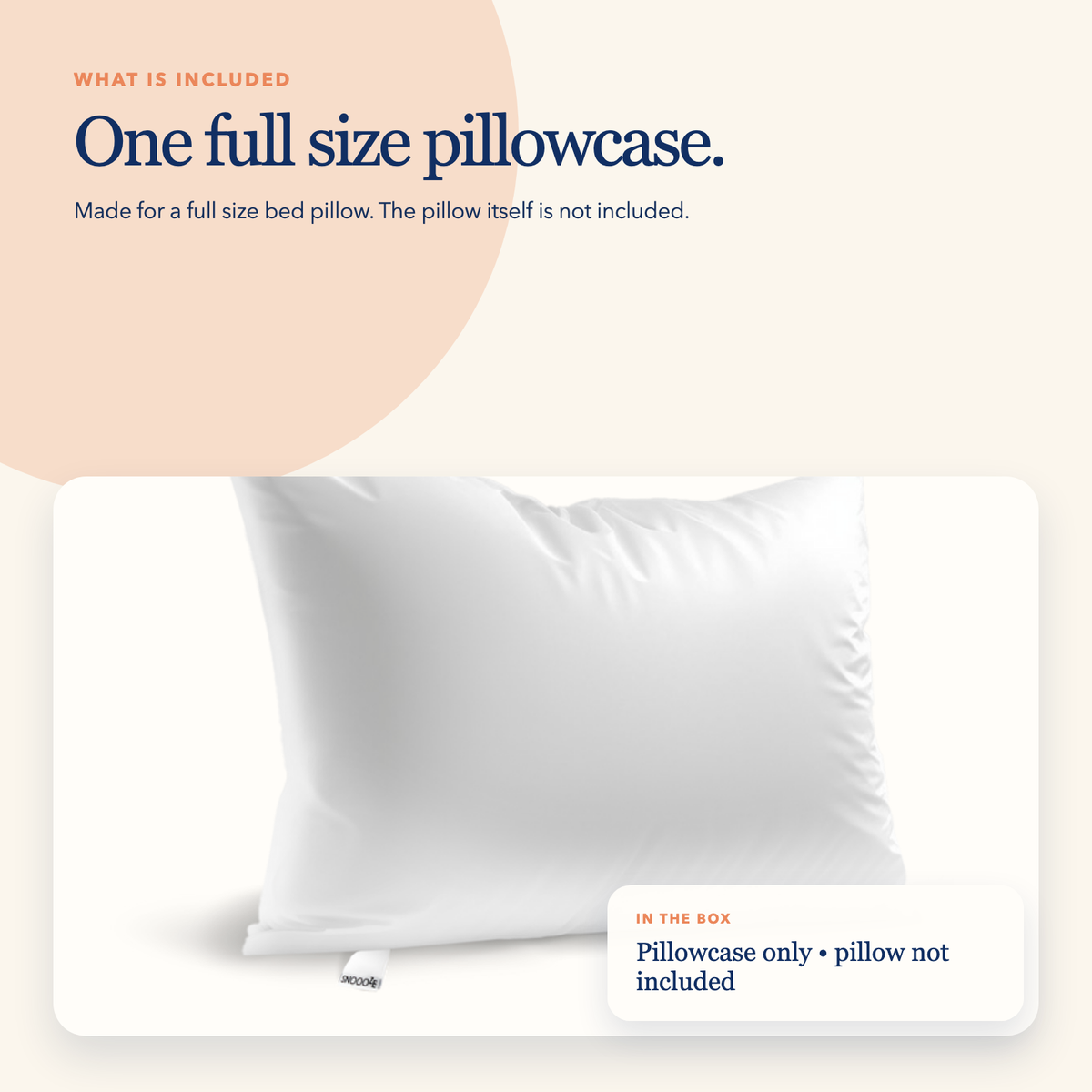 Full Size Piped Cotton Pillowcase — White