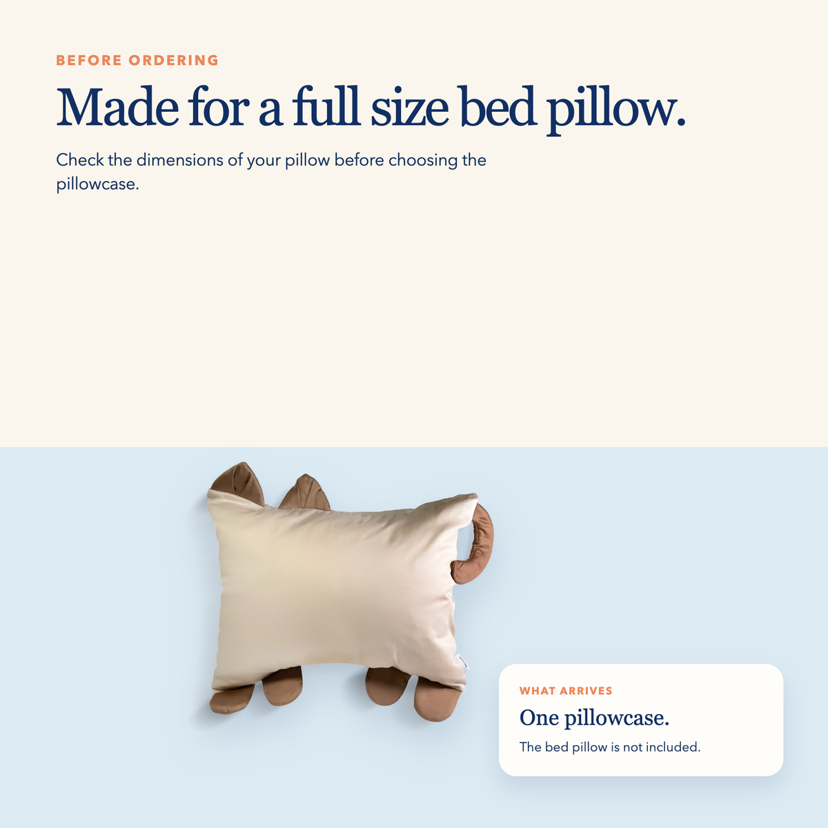 Full Size Cotton Pillowcase — Purrfect Paws Beige Cat