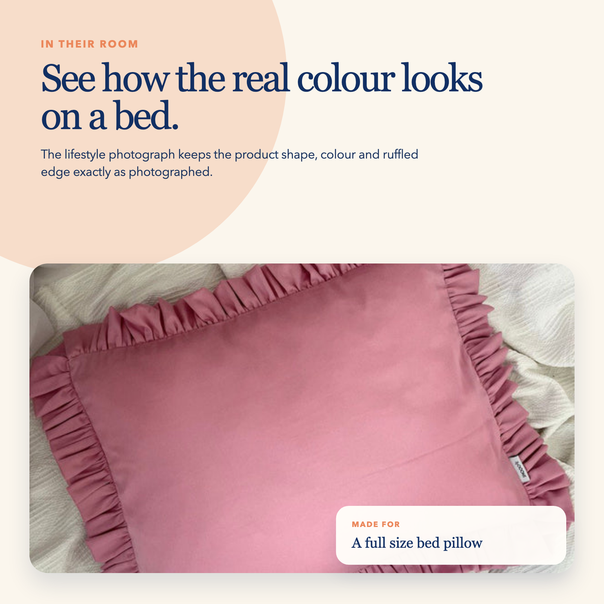 Full Size Ruffled Cotton Pillowcase — Bubblegum Pink