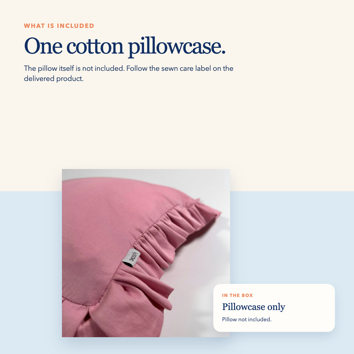 Full Size Ruffled Cotton Pillowcase — Bubblegum Pink