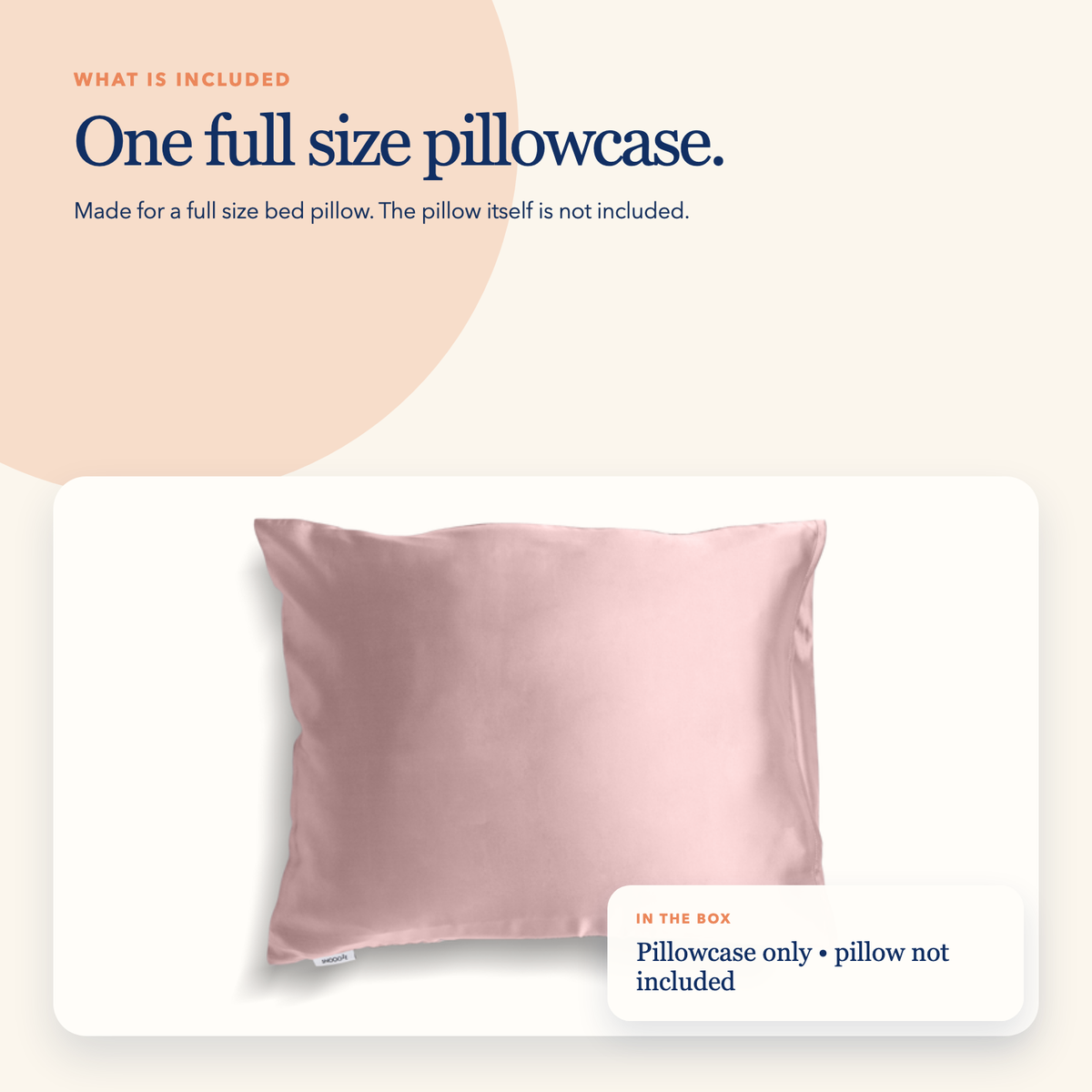 Full Size Silk Pillowcase — Blush Pink