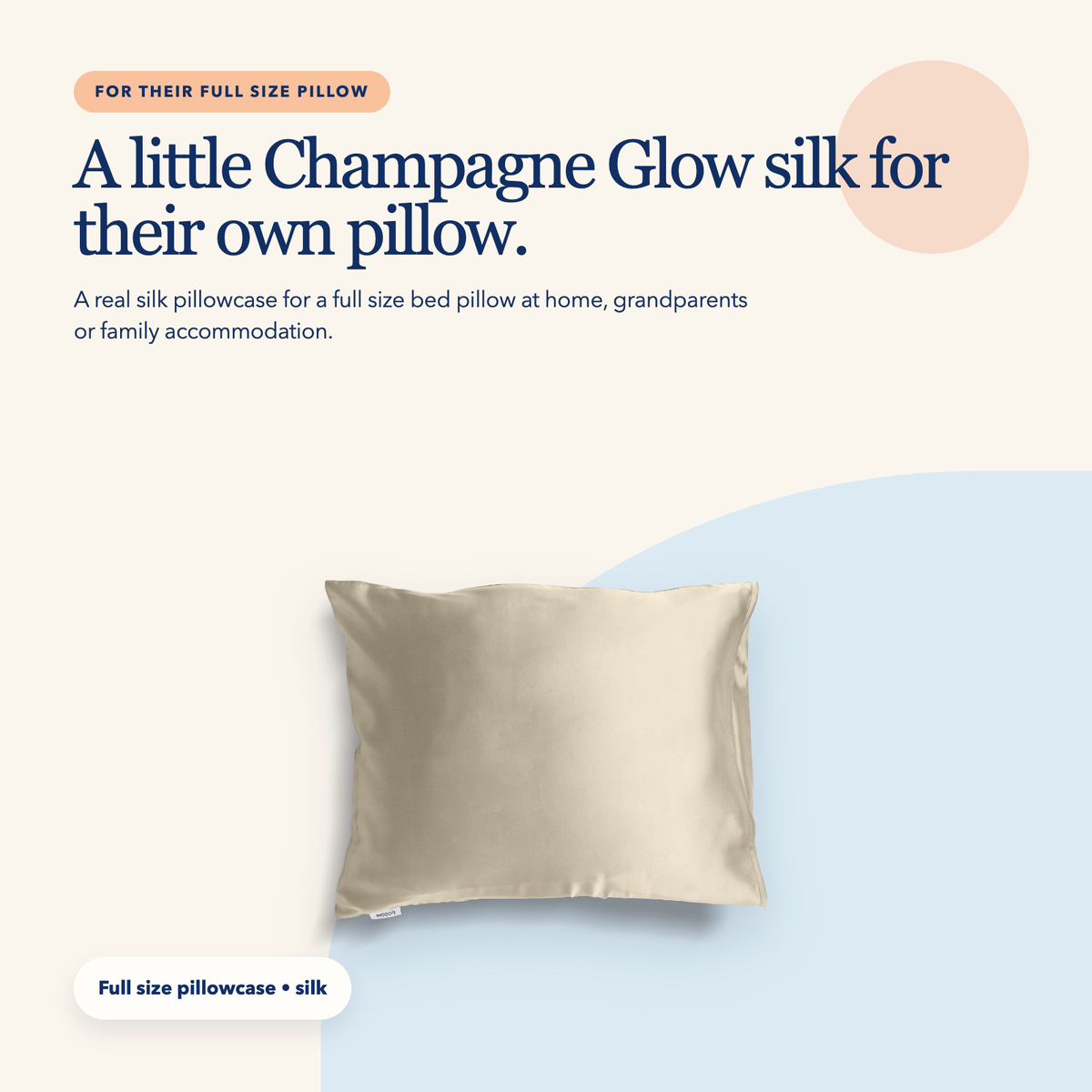 Full Size Silk Pillowcase — Champagne Glow