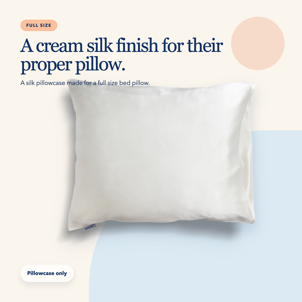 Full Size Silk Pillowcase — Cream