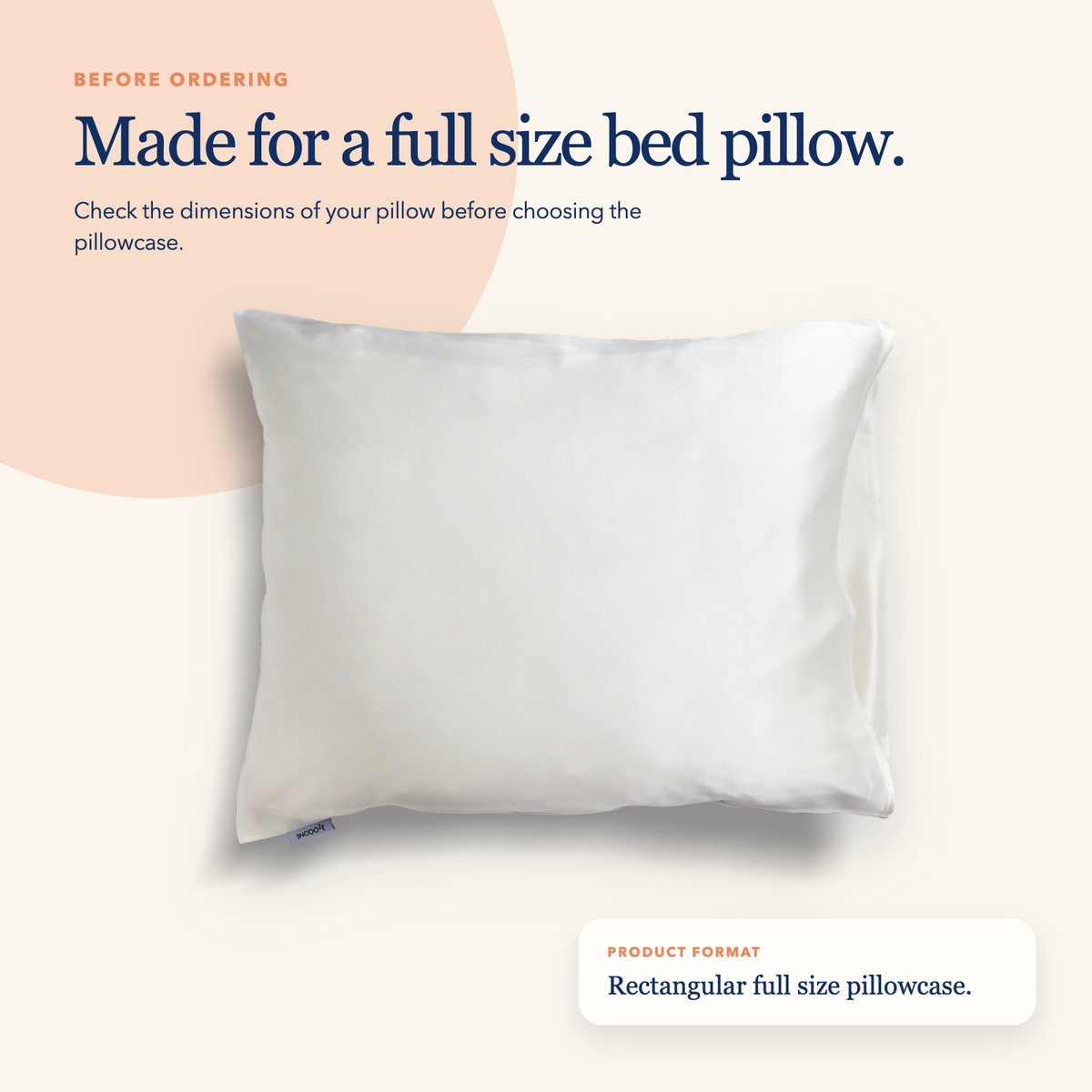 Full Size Silk Pillowcase — Cream