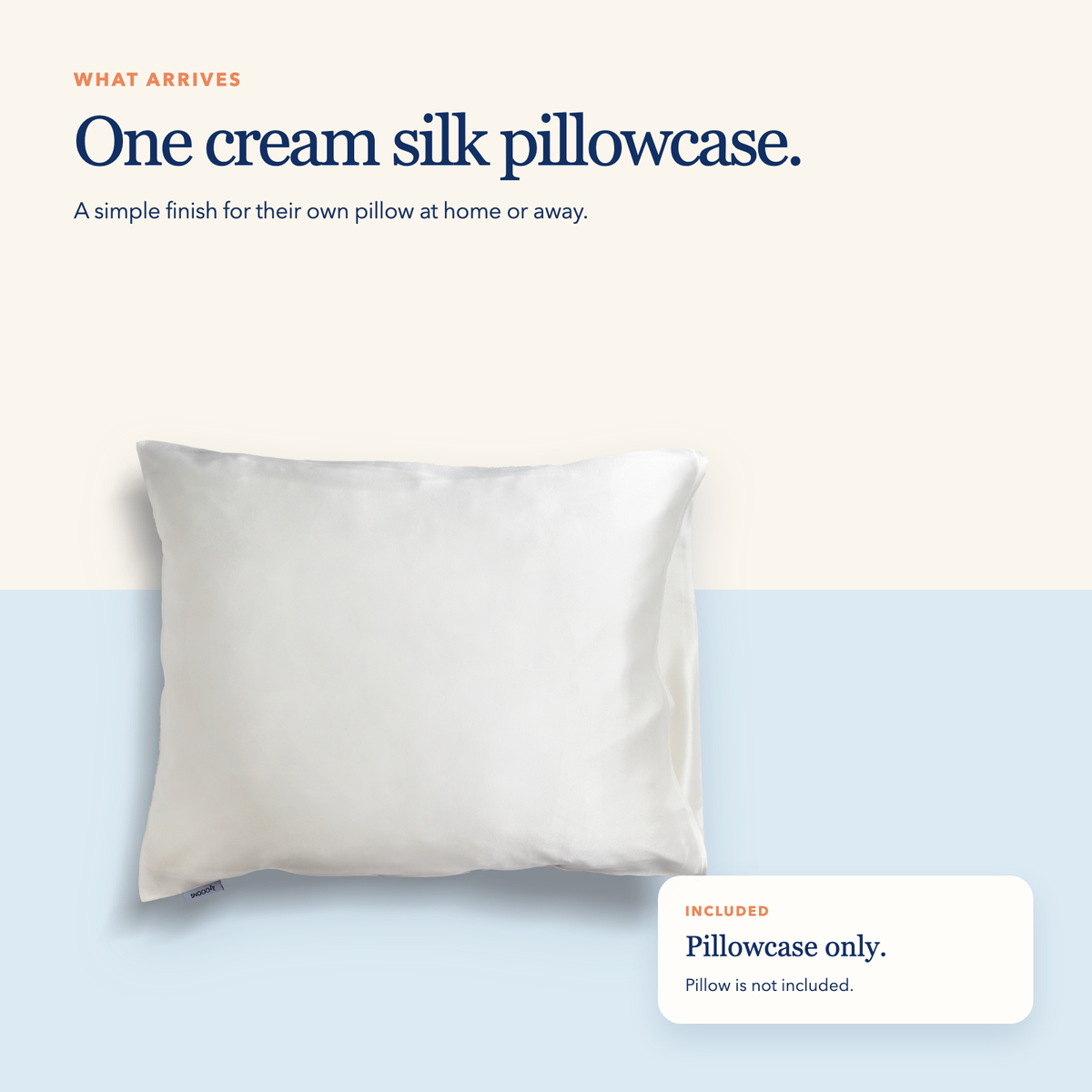 Full Size Silk Pillowcase — Cream