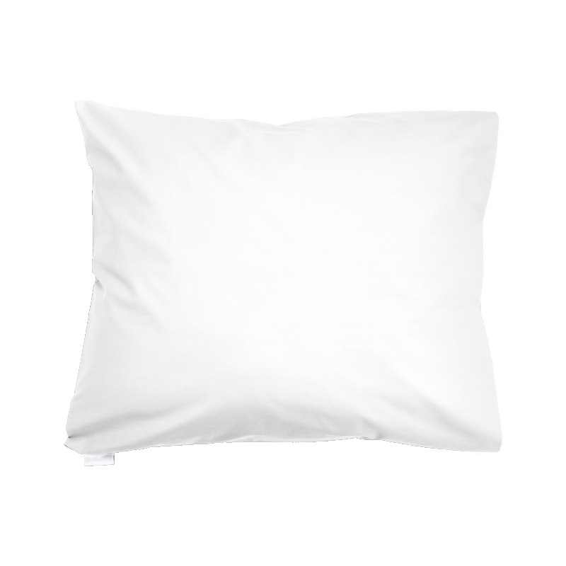 Full Size Piped Cotton Pillowcase — White