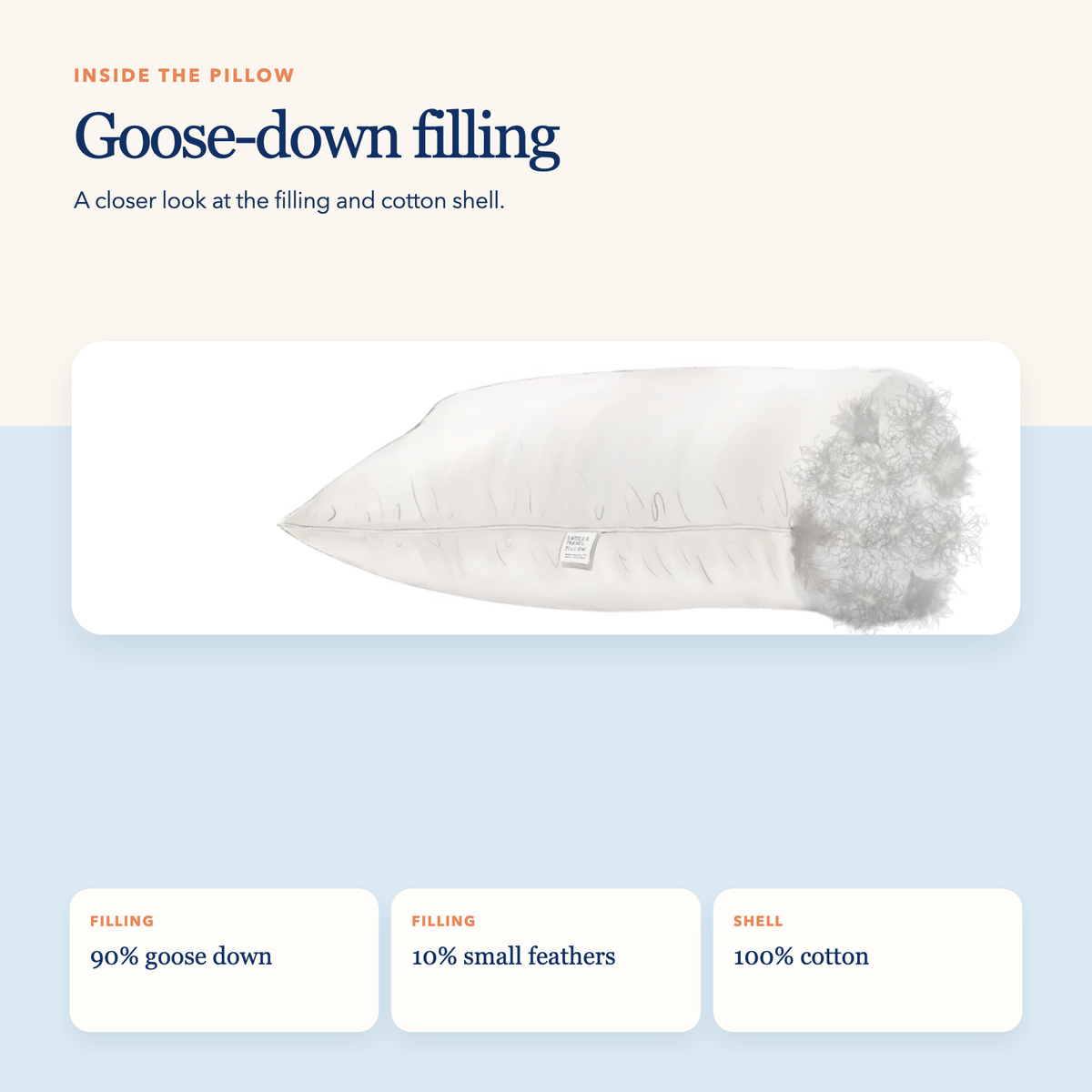 Goose Down Full Size Children’s Pillow
