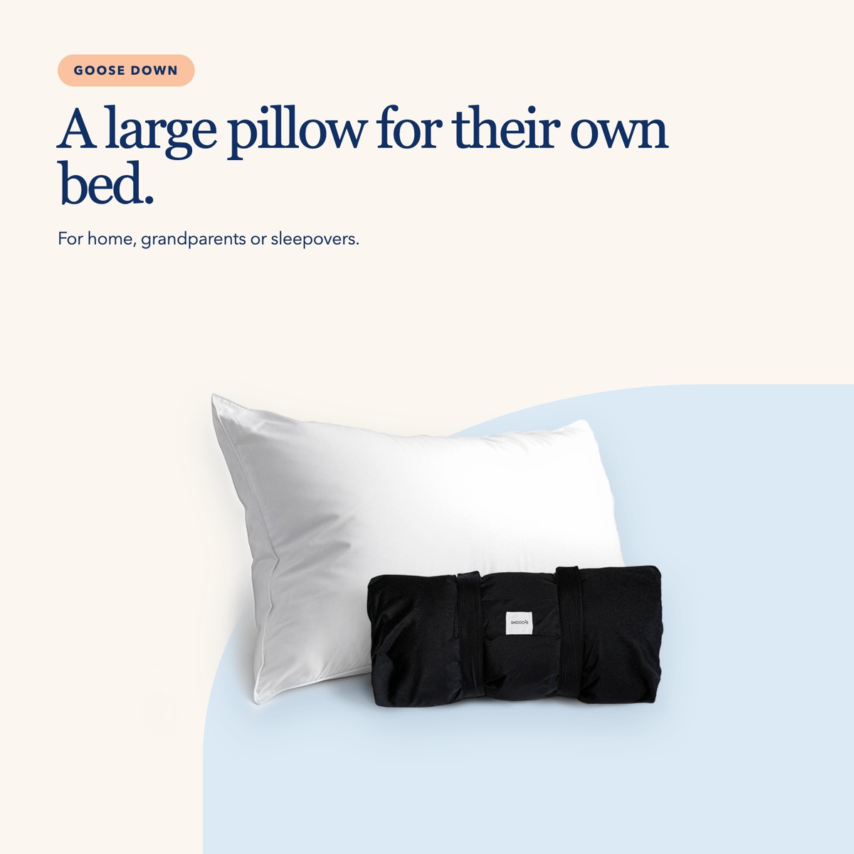 Large Goose Down Children’s Pillow with Storage Bag
