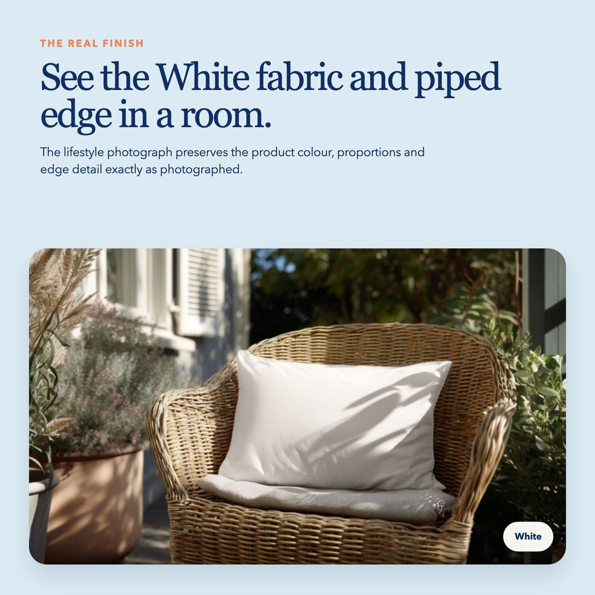 Large Piped Cotton Pillowcase — White
