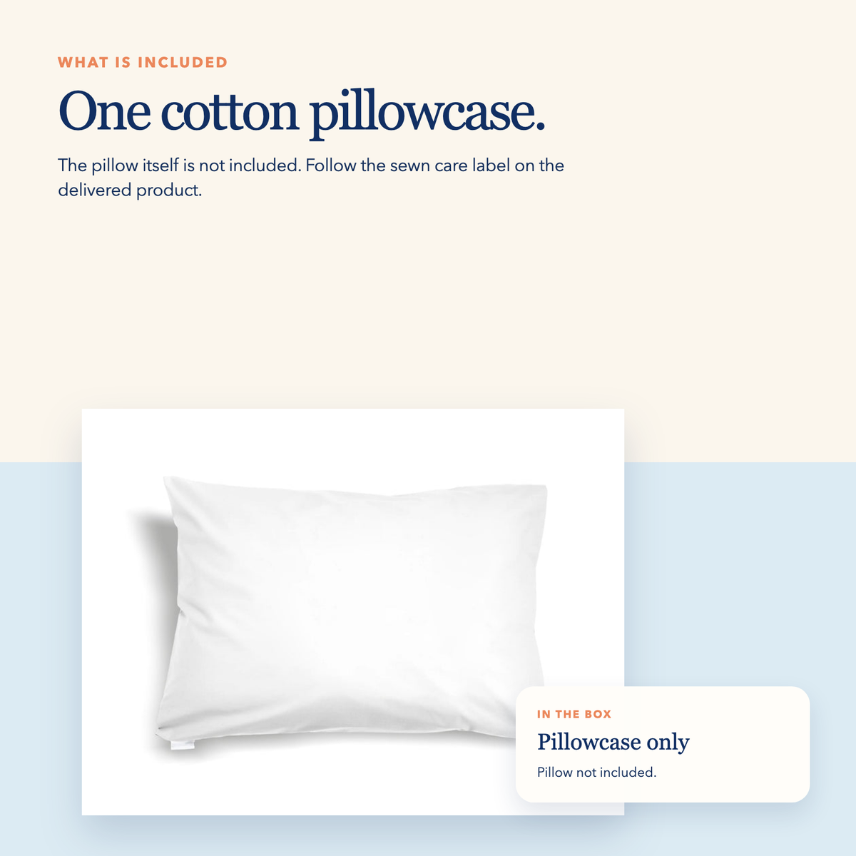Large Piped Cotton Pillowcase — White