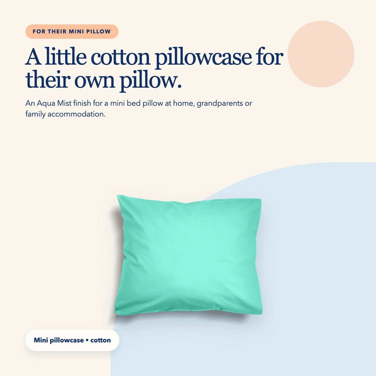 Mini Cotton Pillowcase — Aqua Mist