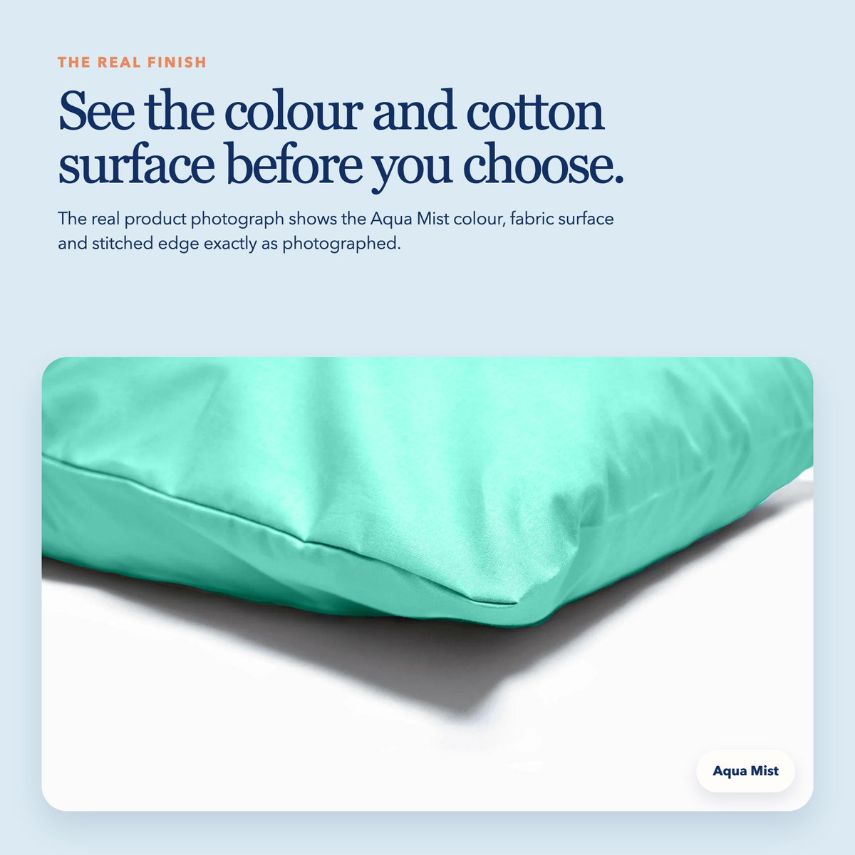 Mini Cotton Pillowcase — Aqua Mist