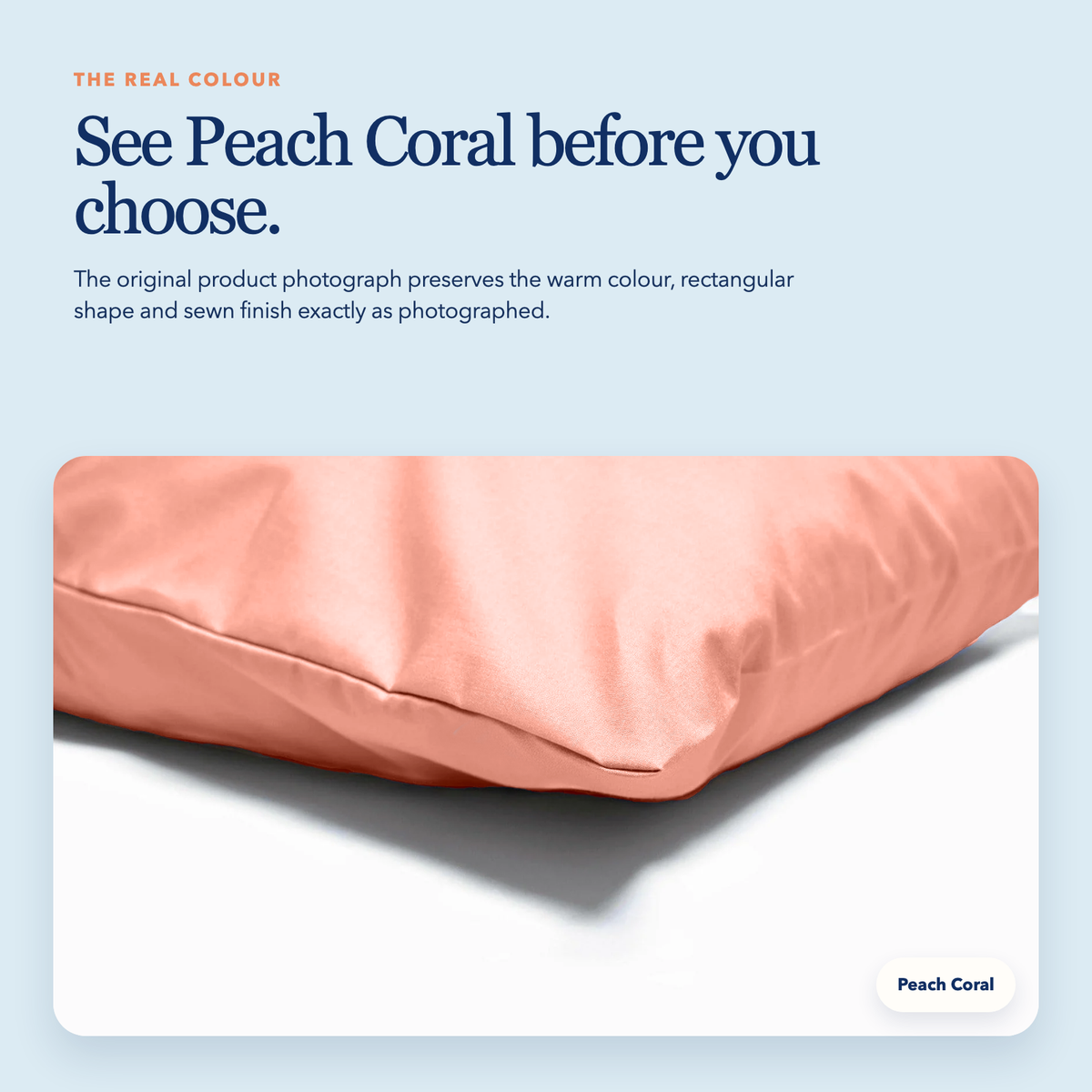 Mini Cotton Pillowcase in Peach Coral, image 2 of 4