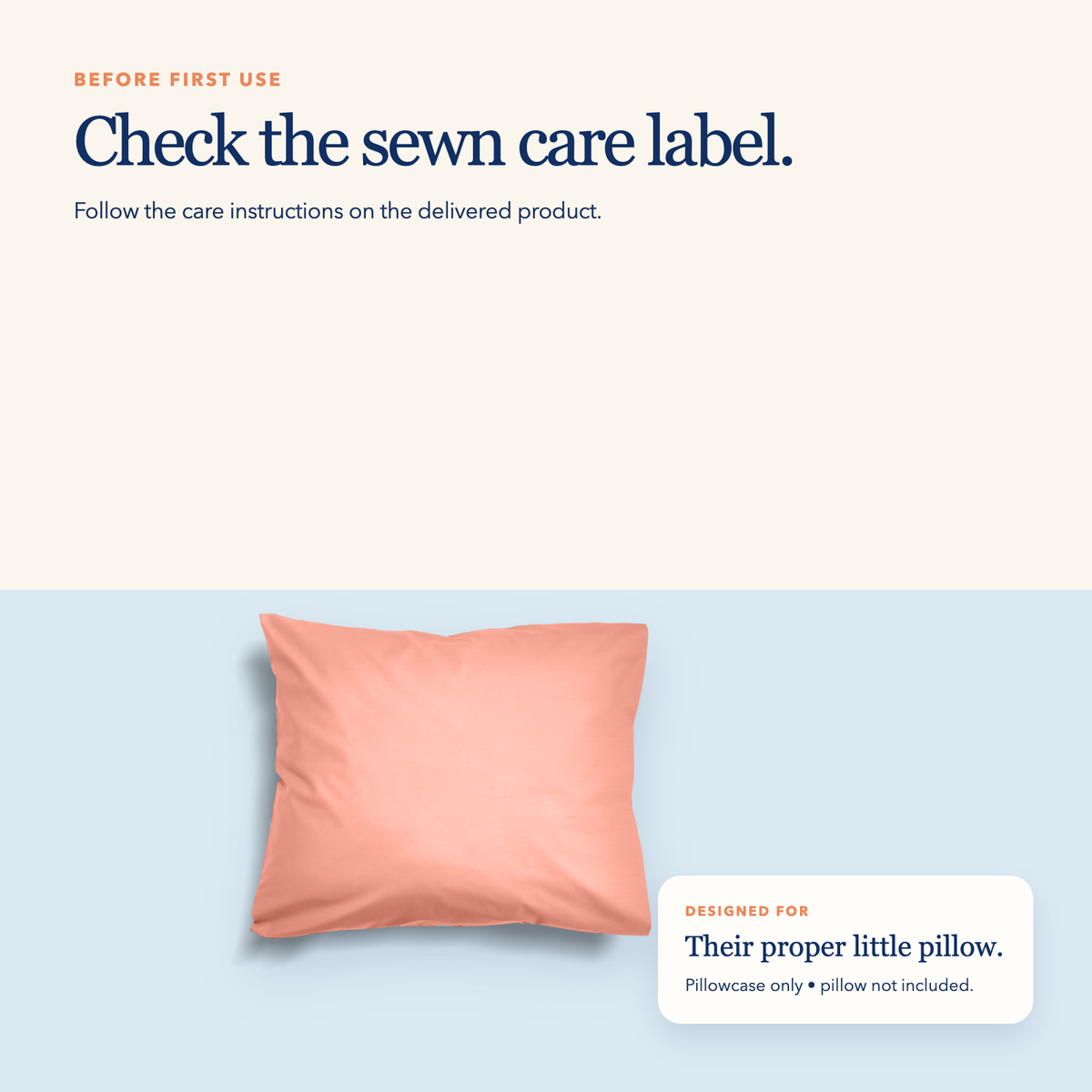 Mini Cotton Pillowcase in Peach Coral, image 4 of 4