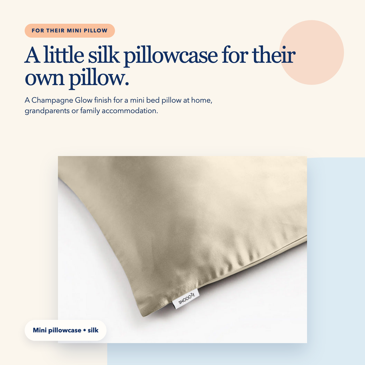 Mini Silk Pillowcase — Champagne Glow