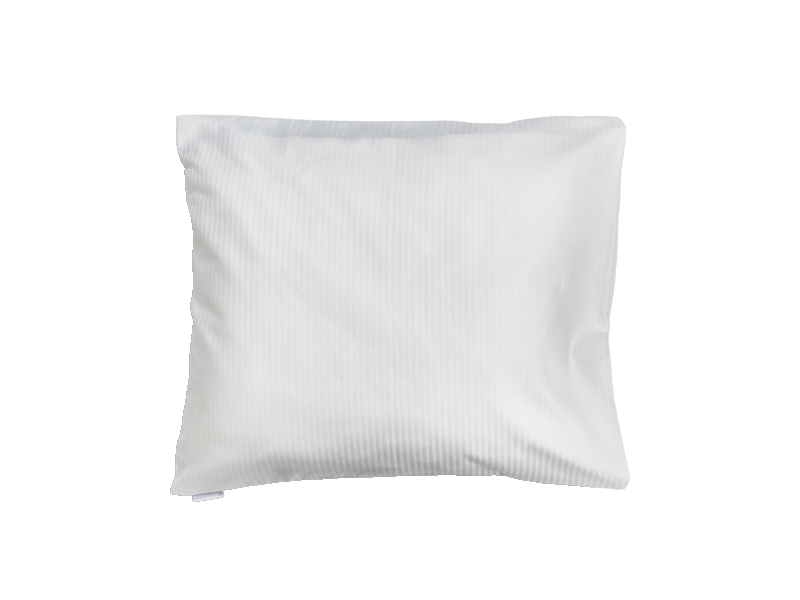 Full Size Striped Cotton Pillowcase — White